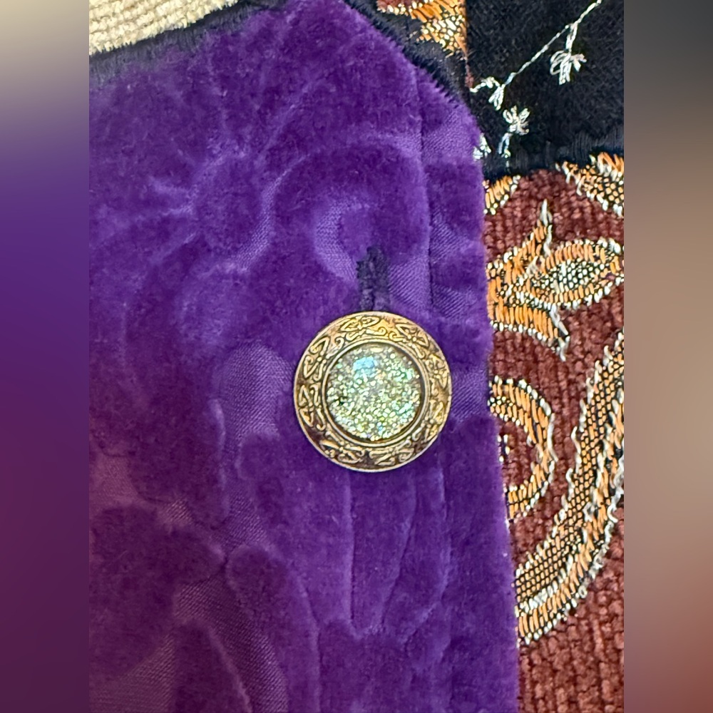 Vintage Indigo Moon Patchwork Blazer - - image 4